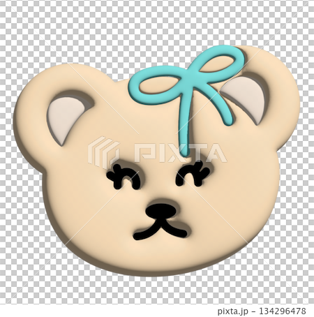 Inflated teddy bear wearing ribbon in 3D for model, merchandise, cartoon character, comic, pet shop, vet, emoji, mood, emotion, emotion, feeling, zoo, souvenir shop, pin, animal brooch, sticker Inflated teddy bear wearing ribbon in 3D for model, merchandise, cartoon character, comic, pet shop, vet, emoji, mood, emotion, emotion, feeling, zoo, souvenir shop, pin, animal brooch, sticker 134296478