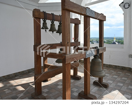 Belfry at the top of the Orthodox bell tower Belfry at the top of the Orthodox bell tower 134297204