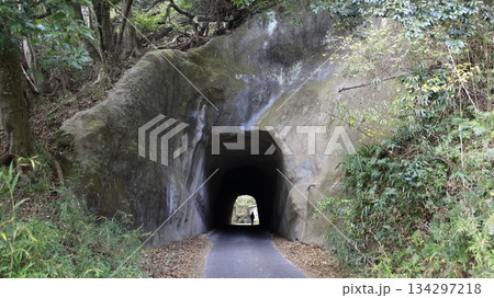 千葉県君津市、国道410号の「四町作第一隧道」、1902年に開通した素掘りのトンネル 134297218
