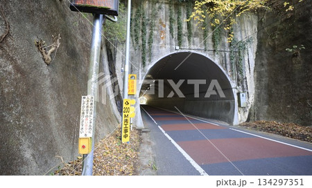 千葉県君津市の国道410号のトンネルに設置された歩行者用押しボタン、通行車両に歩行者の存在を知らせる 千葉県君津市の国道410号のトンネルに設置された歩行者用押しボタン、通行車両に歩行者の存在を知らせる 134297351