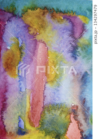 A Colourful Watercolour Paint Brush Stroke for Background A Colourful Watercolour Paint Brush Stroke for Background 134297479