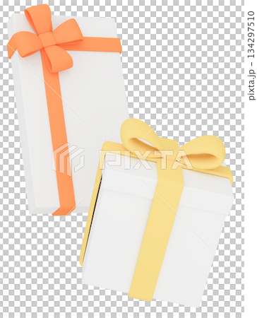 3Dイラスト_プレゼント_オレンジ 3Dイラスト_プレゼント_オレンジ 134297510