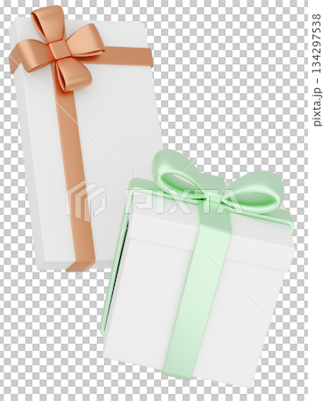 3Dイラスト_プレゼント_黄緑 134297538