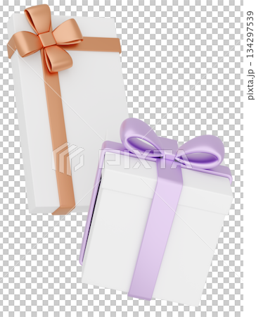 3D illustration_present_purple 134297539