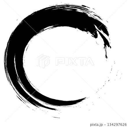 墨で描いた丸のイラスト 墨で描いた丸のイラスト 134297626