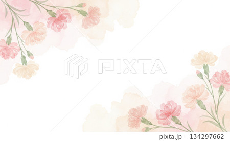 水彩で描いた母の日のカーネーション 134297662