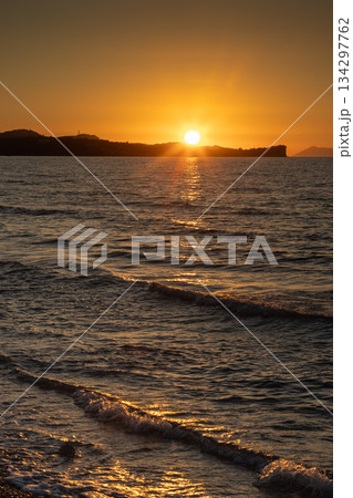 Sunset with Roda Cape, Acharavi, Greece 134297762