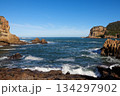 Knysna Heads River Inlet Overlooking Open Ocean Horizon 134297902