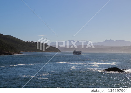 Ferry Boat On Knysna River Inlet Lagoon Ferry Boat On Knysna River Inlet Lagoon 134297904