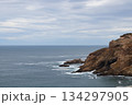 Mossel Bay Cliffs On Overcast Day Overlooking Open Ocean 134297905