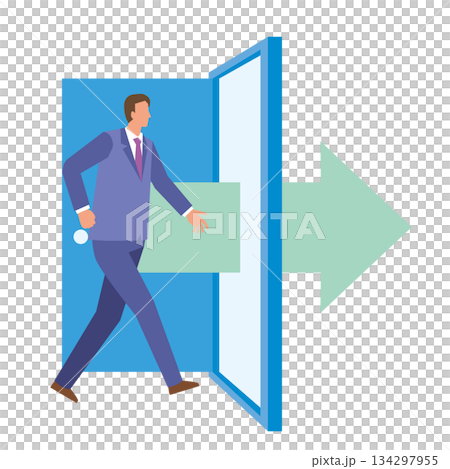 Businessman opening the door 134297955