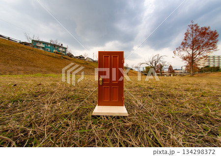 公園に置いたドアのミニチュア 134298372