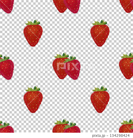 [Strawberry seamless pattern] Hand embroidery illustration material 134298424