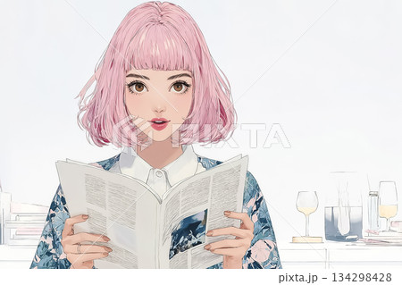 絵美シリーズ:資料を読む絵美(調べ学習・リサーチ) 絵美シリーズ:資料を読む絵美(調べ学習・リサーチ) 134298428