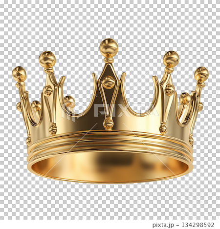 Golden Crown With Ornate Design and Jewels for Decoration or Costume. 134298592
