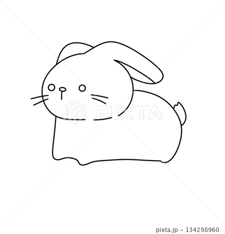 A rabbit is drawn in black and white 134298960