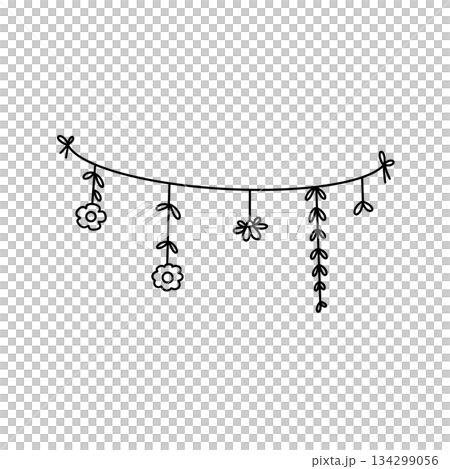A white background with a black and white drawing of a flower arrangement 134299056