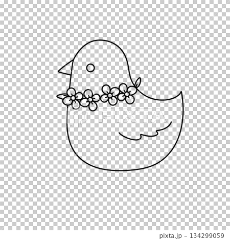 A bird with a flower crown on its head A bird with a flower crown on its head 134299059