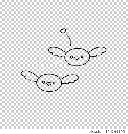 Two birds with hearts on their wings Two birds with hearts on their wings 134299106