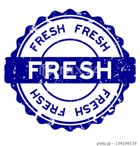 Grunge blue fresh word round rubber seal stamp on white background Grunge blue fresh word round rubber seal stamp on white background 134299139