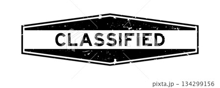 Grunge black classified word hexagon rubber seal stamp on white background 134299156