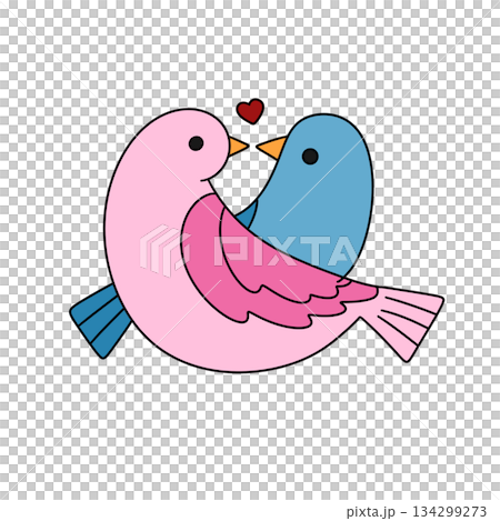 Two birds are holding each other's wings Two birds are holding each other's wings 134299273