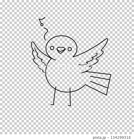 A bird is singing and making a funny face A bird is singing and making a funny face 134299318