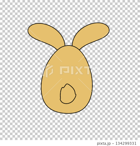 A cartoon rabbit with a floppy ear and a long tail 134299331