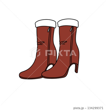 Two red shoes with white trim 134299371