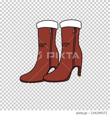 Two red shoes with white trim 134299371