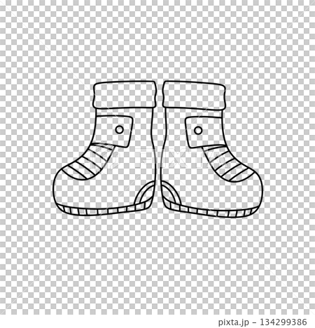 Two white shoes with red stripes on the bottom Two white shoes with red stripes on the bottom 134299386