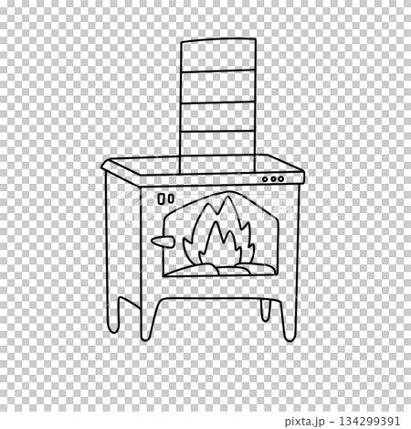A stove with a fire in it A stove with a fire in it 134299391
