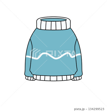 A blue sweater with white stripes 134299523