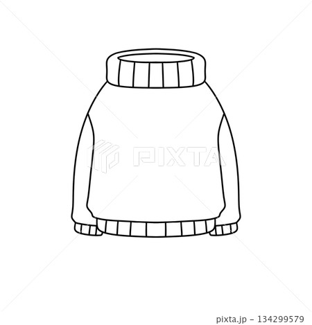 A white sweater with a black stripe down the middle 134299579