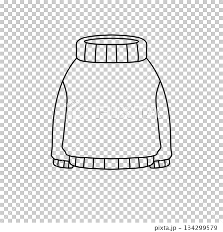 A white sweater with a black stripe down the middle 134299579