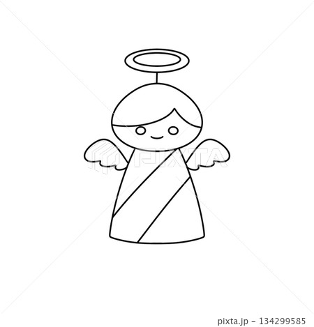 A cute angel with wings and an angelic smile 134299585