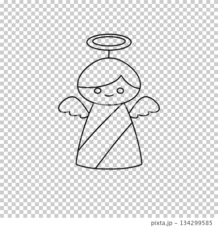 A cute angel with wings and an angelic smile 134299585