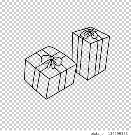 Two boxes with bows on top 134299588