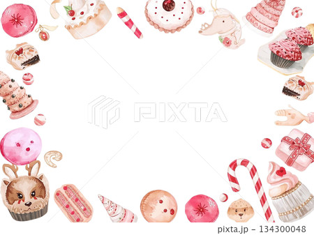 クリスマス用のかわいいフレーム 134300048