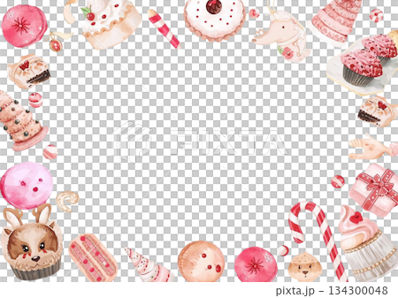 クリスマス用のかわいいフレーム 134300048