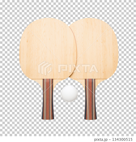 Paddle and Ball Set Ready for Table Tennis Play During a Sunny Afternoon in the Park 134300515