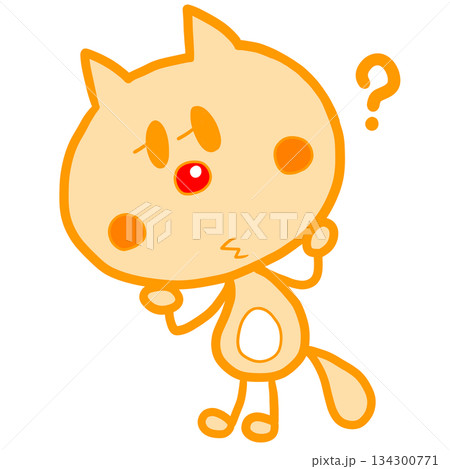 かわいい人気動物キャラクターイラスト素材セット【ふてねこ4】全身 134300771