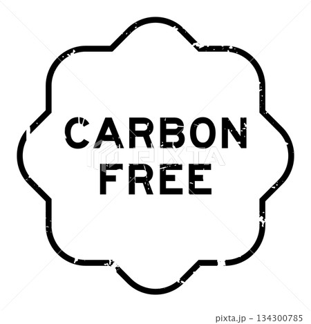Grunge black carbon free word square rubber seal stamp on white background 134300785