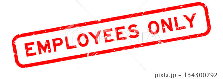 Grunge red employee only word square rubber seal stamp on white background Grunge red employee only word square rubber seal stamp on white background 134300792