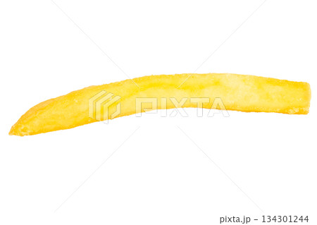 French fry single isolated on white background French fry single isolated on white background 134301244