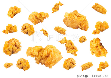 fry chicken pop isolated on white background fry chicken pop isolated on white background 134301248