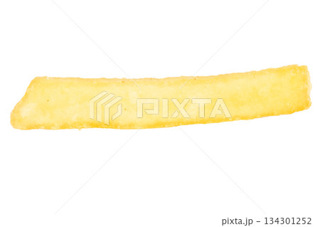 French fry single isolated on white background French fry single isolated on white background 134301252