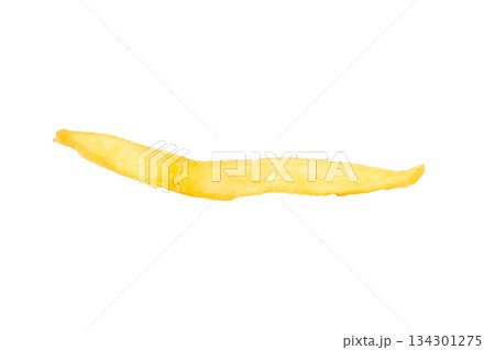 French fry single isolated on white background French fry single isolated on white background 134301275