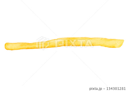 French fry single isolated on white background 134301281