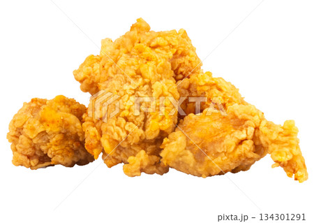fry chicken pop isolated on white background fry chicken pop isolated on white background 134301291